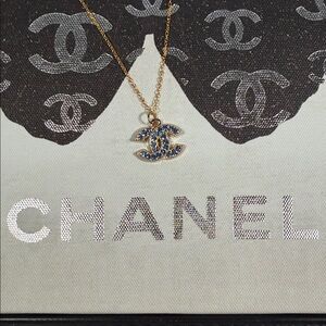 Stunning Upcycled Chanel CC charm on 18” 925 gold chain